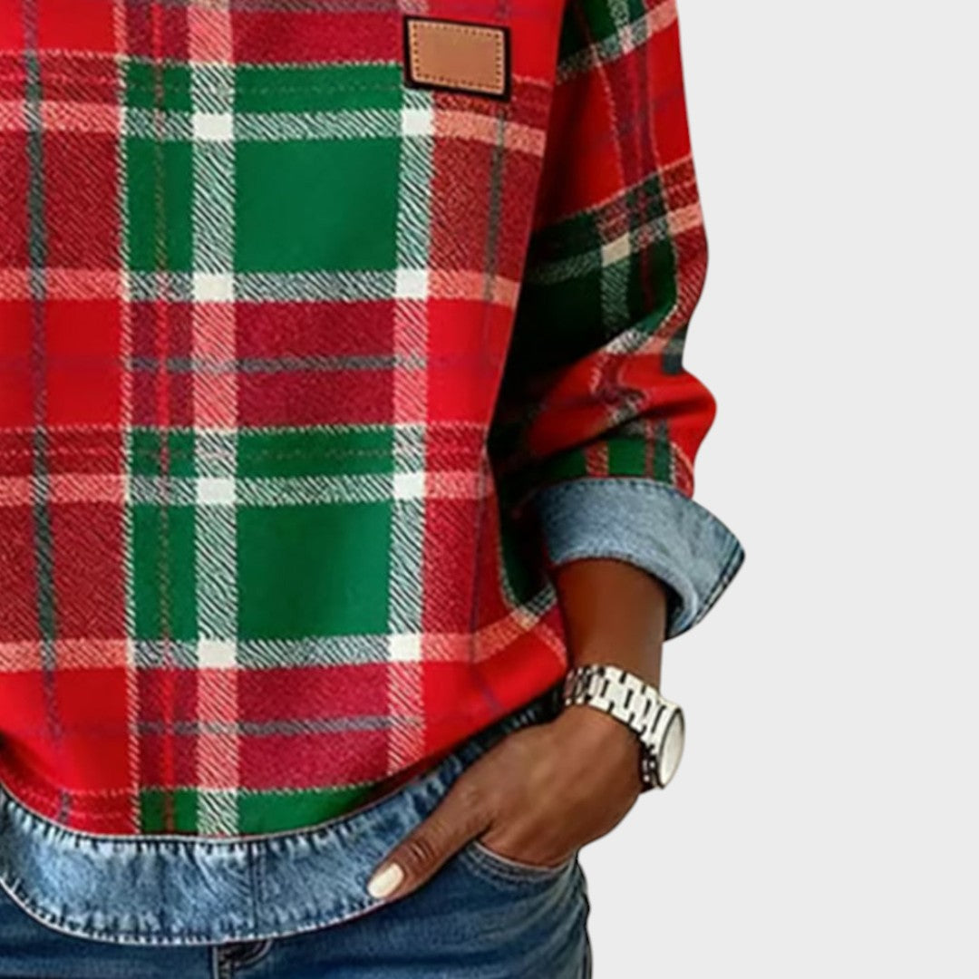Iva | Sweater with Denim Details