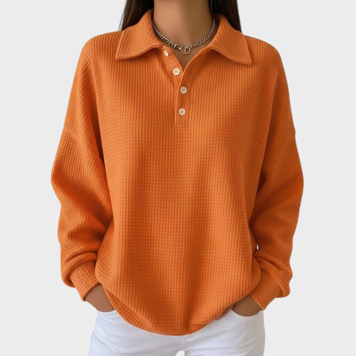 Ava | Knit Polo with Collar