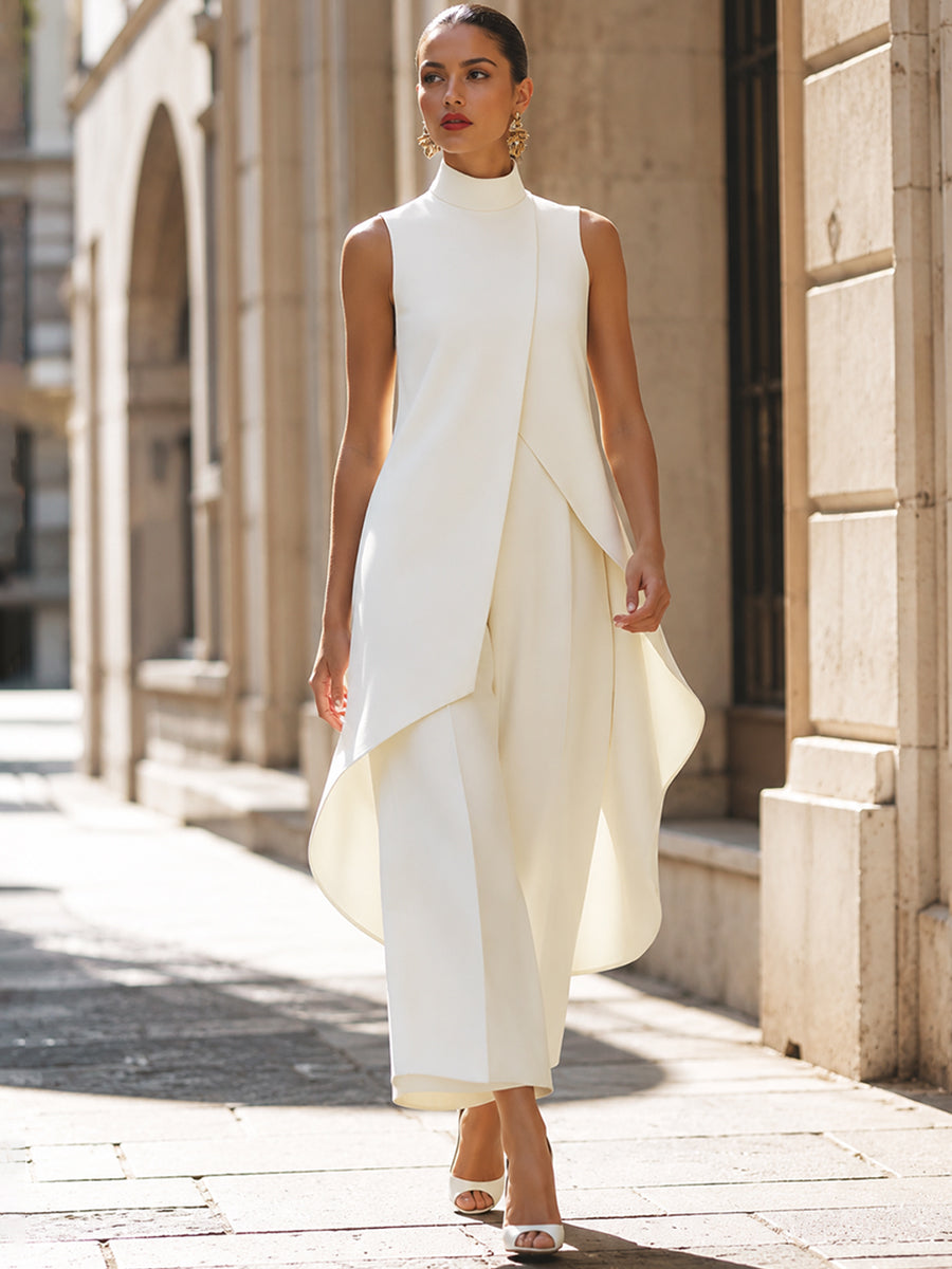 Elegant Asymmetric Two-Piece Set
