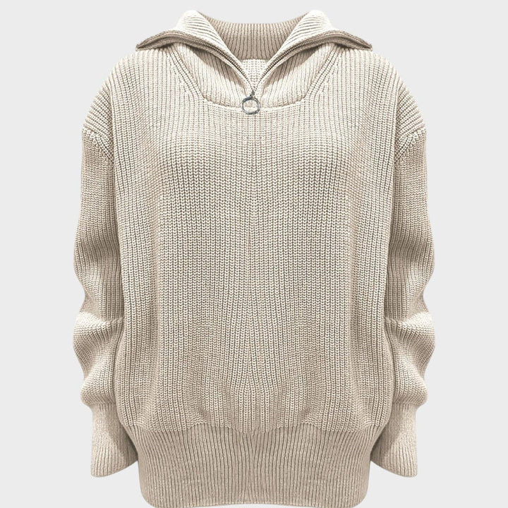 Eliana | High Neck Knitted Sweater with Zip