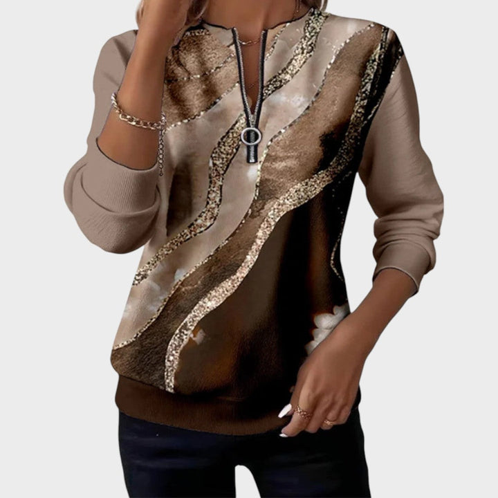 Vânia | Zip-Up Sweater with Print