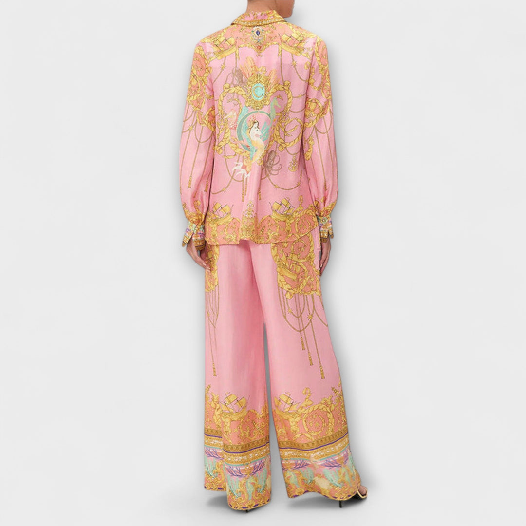 Sage - Mermaid Relaxed Shirt and Stretch Waist Trousers Set