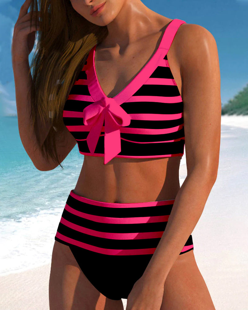 Victory - High-Waisted Striped Bikini