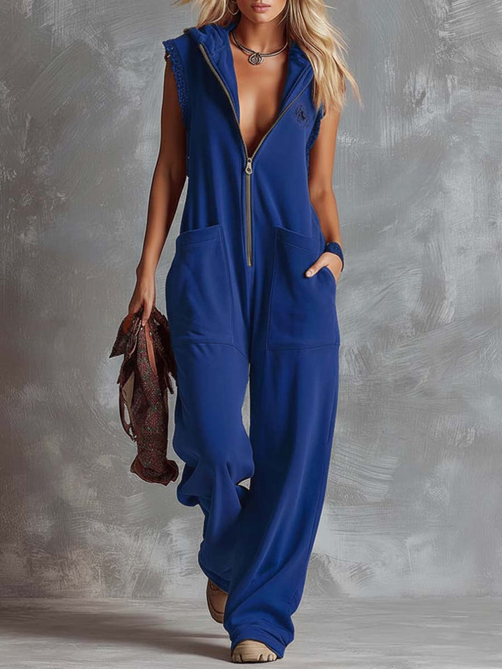 Retro Sport Hooded Jumpsuit