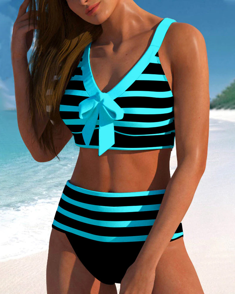 Victory - High-Waisted Striped Bikini