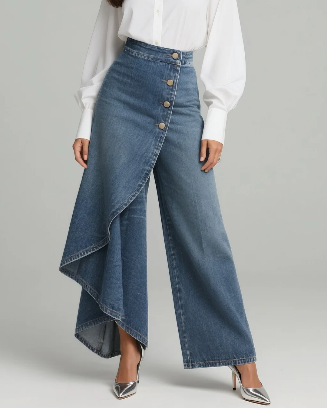 Holly | Wrap Denim Trousers