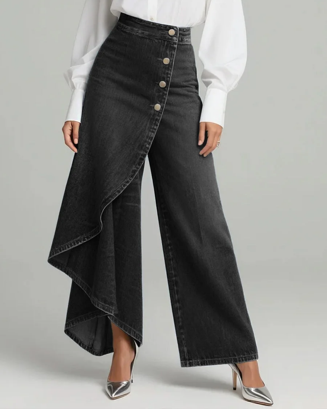 Holly | Wrap Denim Trousers