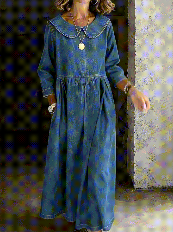 Sophie | Peter Pan Collar Denim Dress