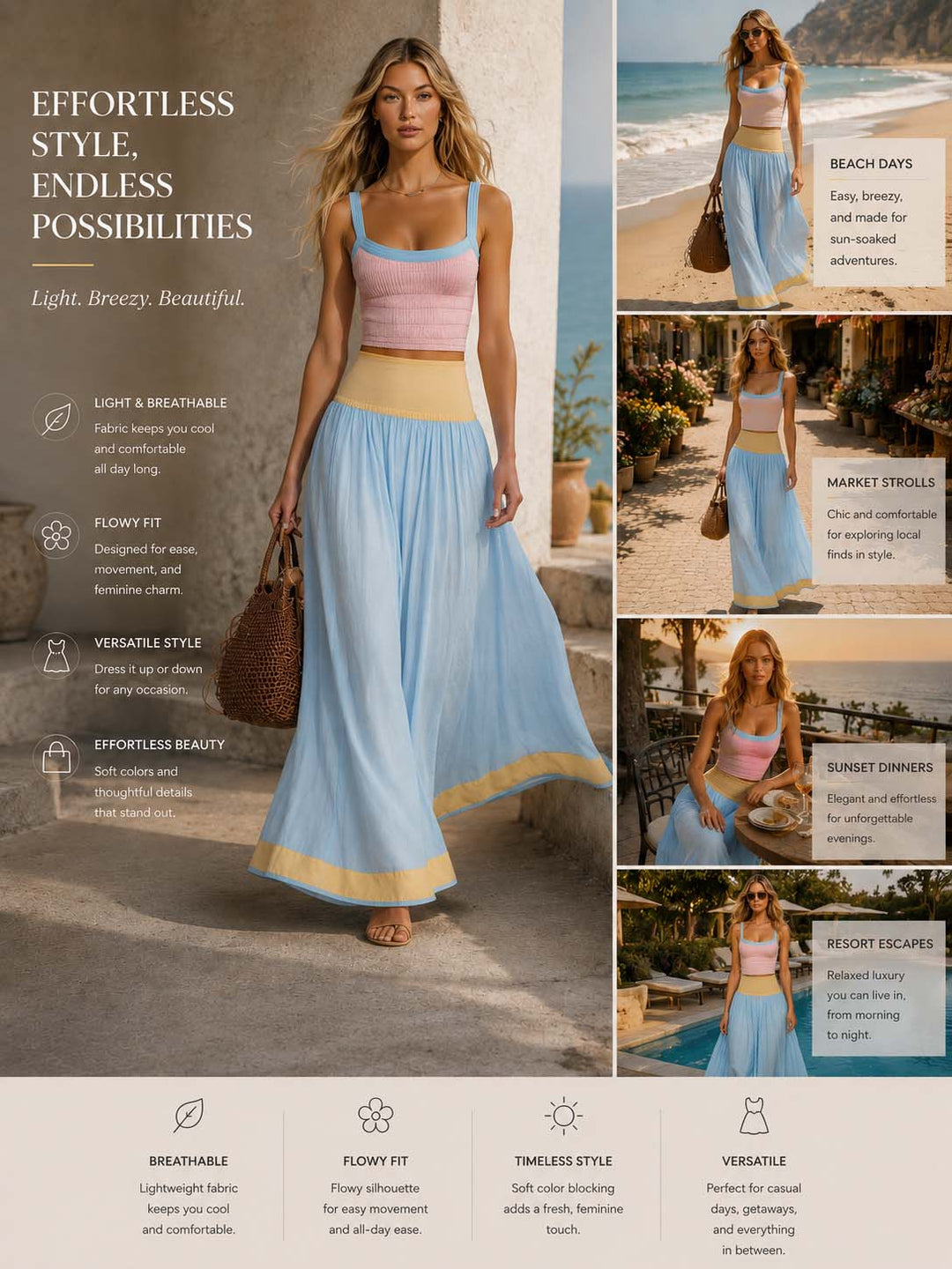 Capri Coast Maxi Skirt Set