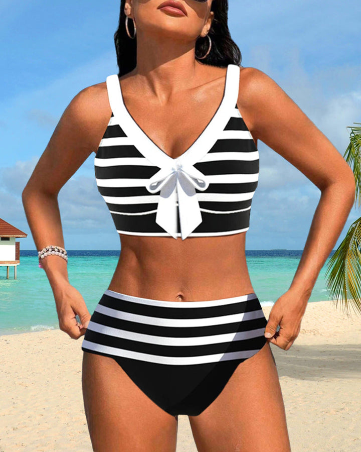 Victory - High-Waisted Striped Bikini