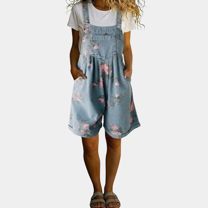 Lucy | Floral Denim Jumpsuit