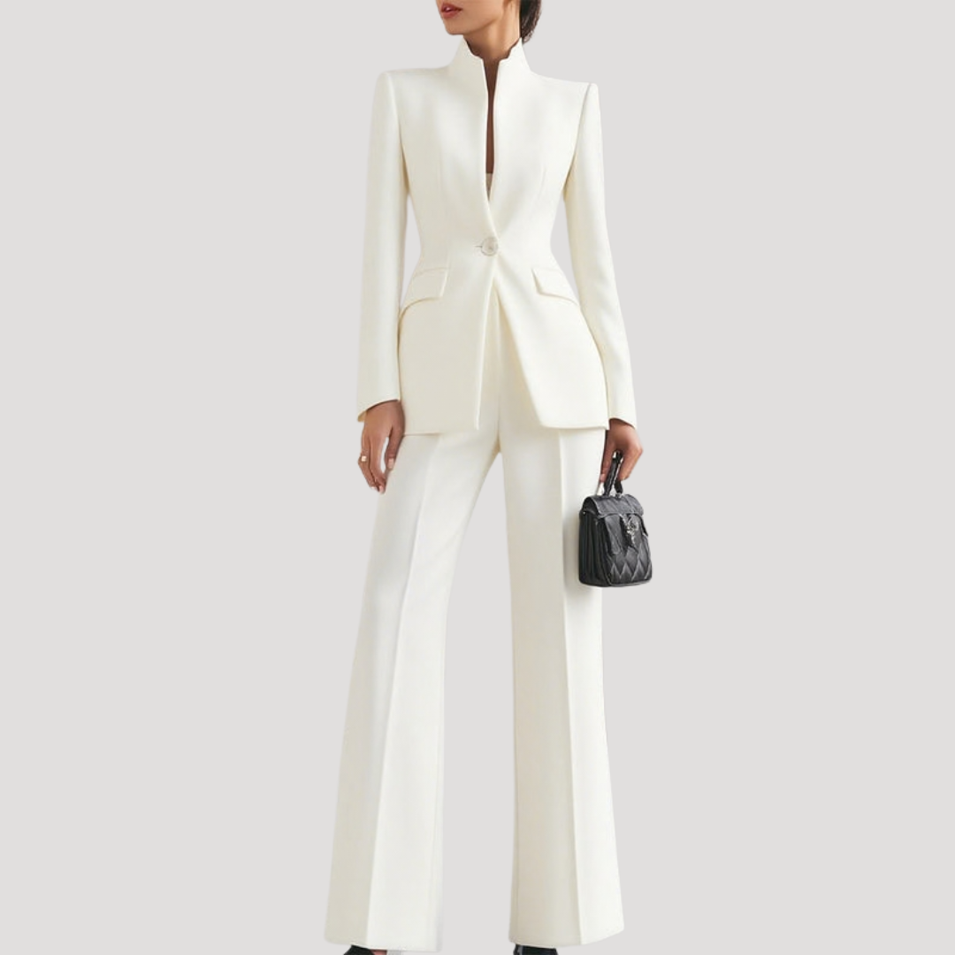 Women’s Elegant Blazer Trouser Suit Two-Piece Set
