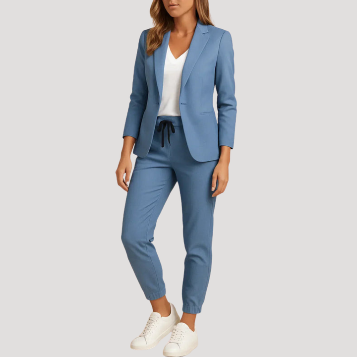 Elegant Smart Casual Blazer Trouser Set for Women