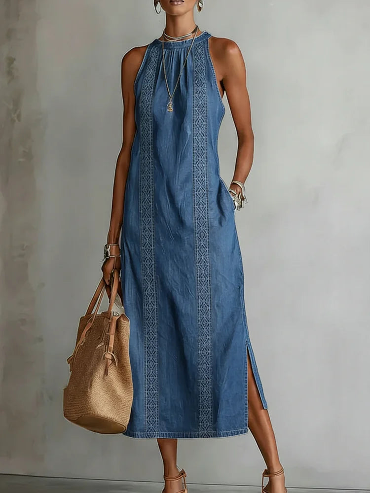 Tilly | Retro Lace Denim Dress