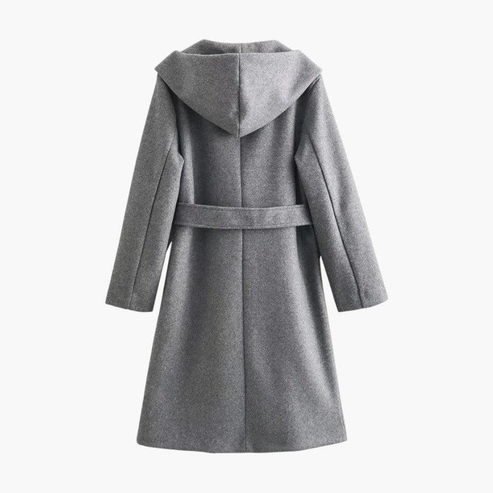 Genevra | Practical Hooded Trenchcoat with Belted Waist and Button Fastening
