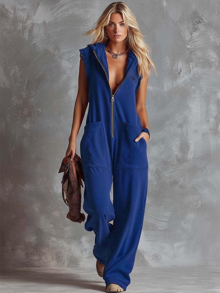 Retro Sport Hooded Jumpsuit