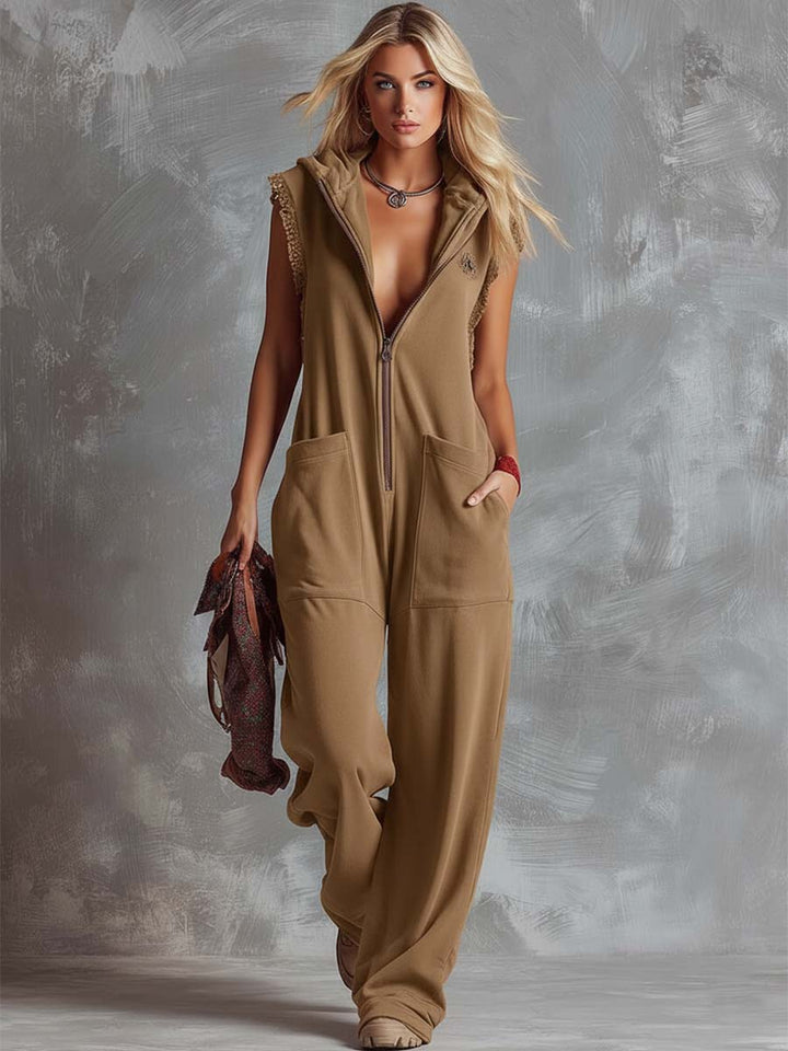 Retro Sport Hooded Jumpsuit