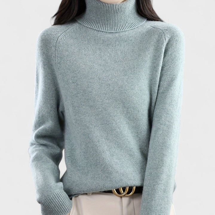 Sapphire - Solid High Neck Sweater