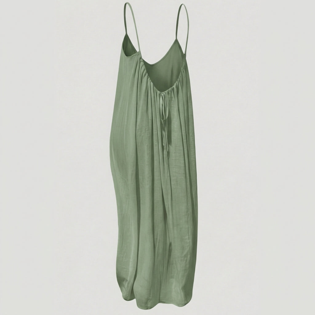 Flowy Open Back Summer Maxi Dress