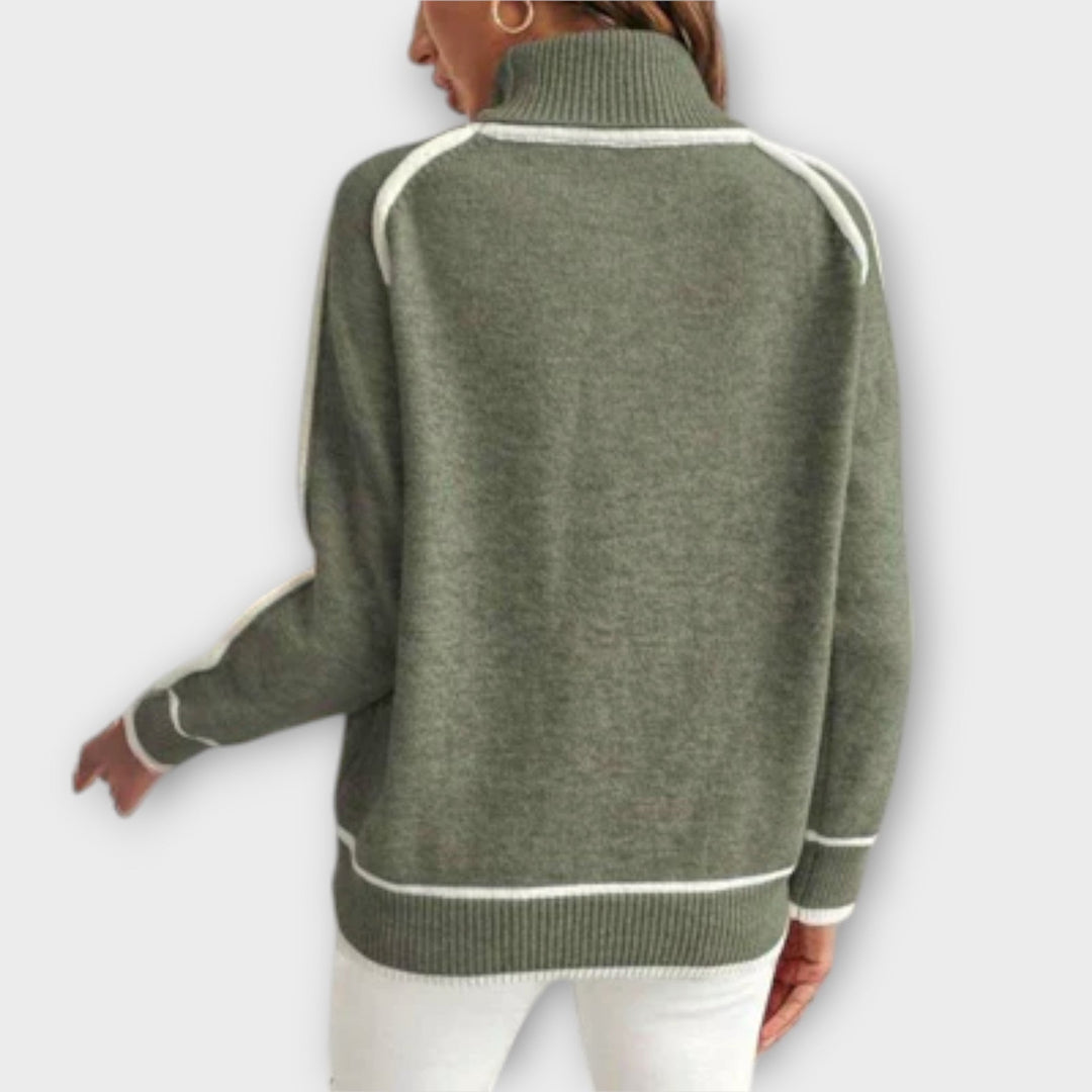 Christine - Luxury Olive Green Knit Sweater