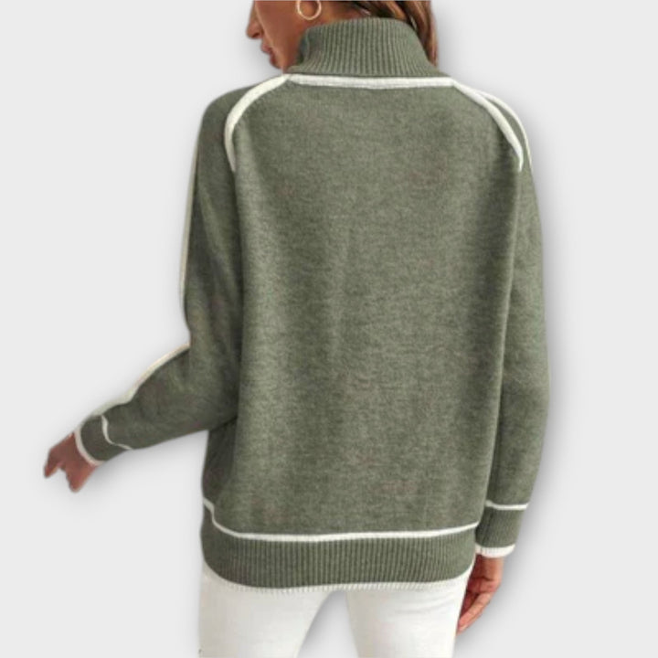 Christine - Luxury Olive Green Knit Sweater