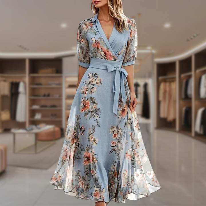 Floral Flowing Wedding Guest Maxi Dress