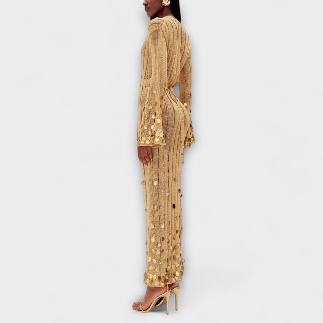 Kathleen - Goldigs Maxi Dress in Knit