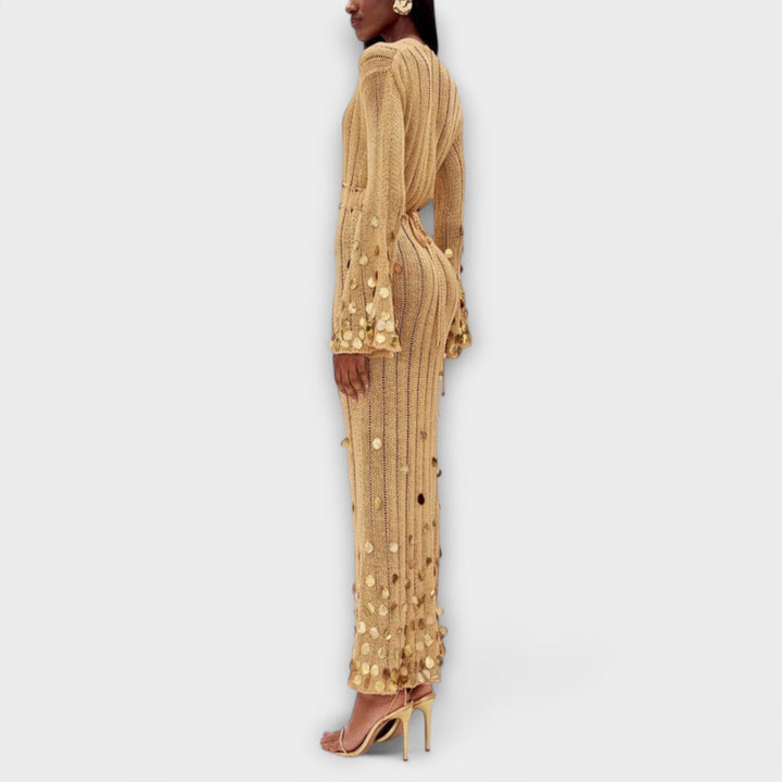 Kathleen - Goldigs Maxi Dress in Knit