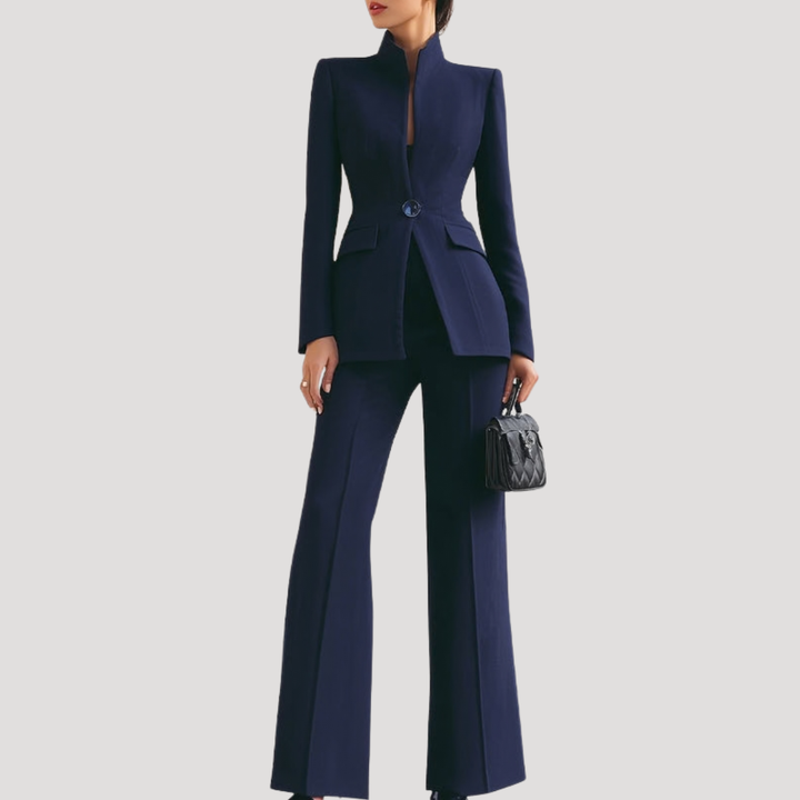 Women’s Elegant Blazer Trouser Suit Two-Piece Set
