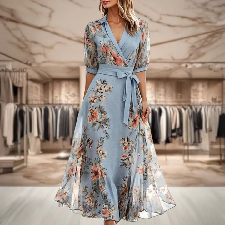 Floral Flowing Wedding Guest Maxi Dress