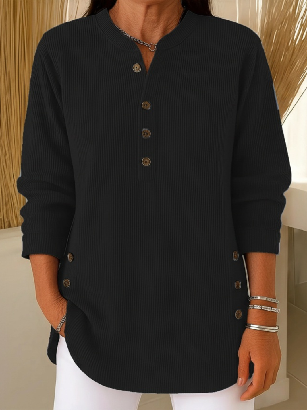 Elise Plain Knit Jumper with Long Sleeves