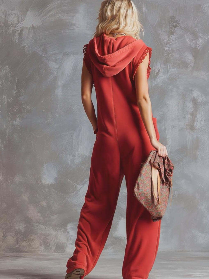 Retro Sport Hooded Jumpsuit