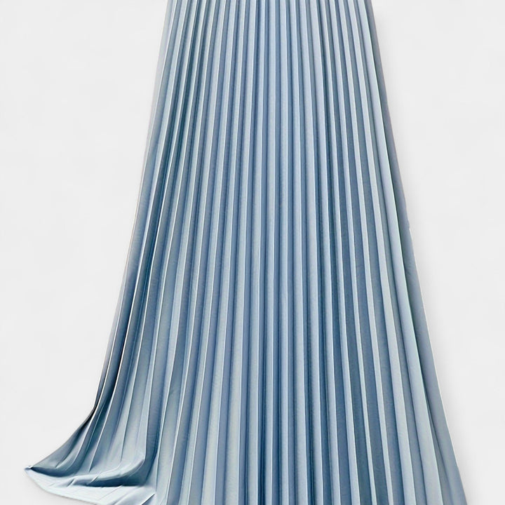 Pleated Satin Maxi Skirt