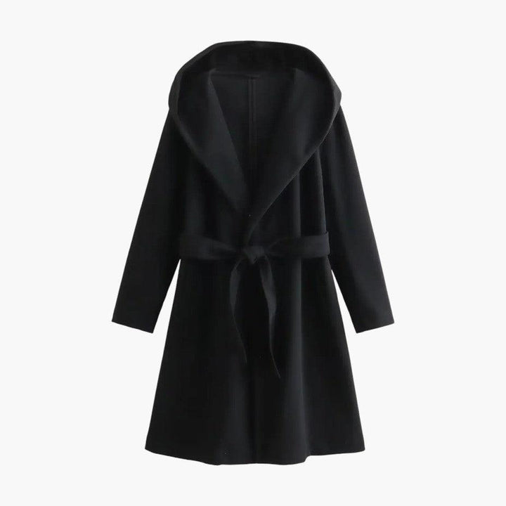 Genevra | Practical Hooded Trenchcoat with Belted Waist and Button Fastening