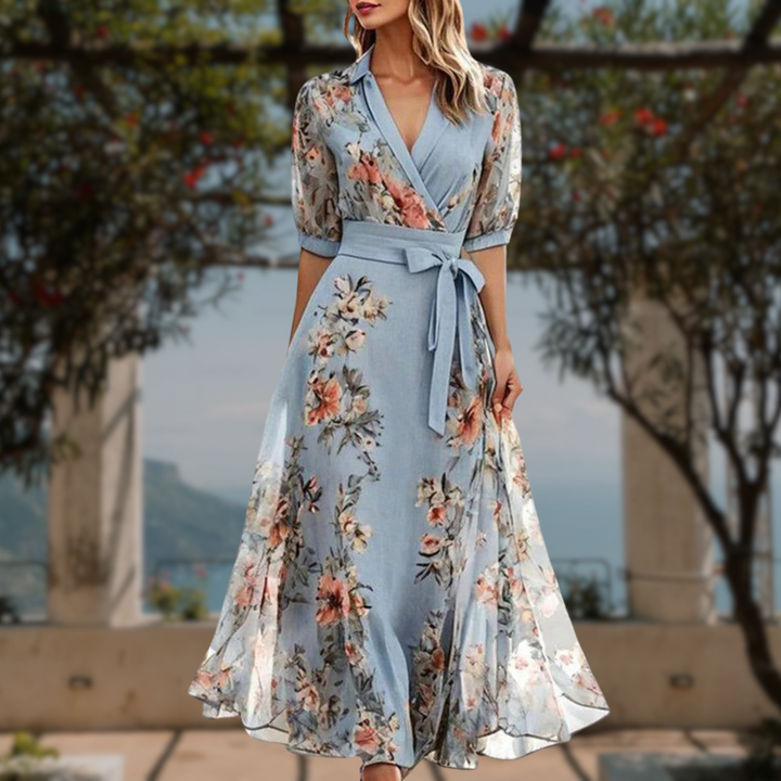 Floral Flowing Wedding Guest Maxi Dress