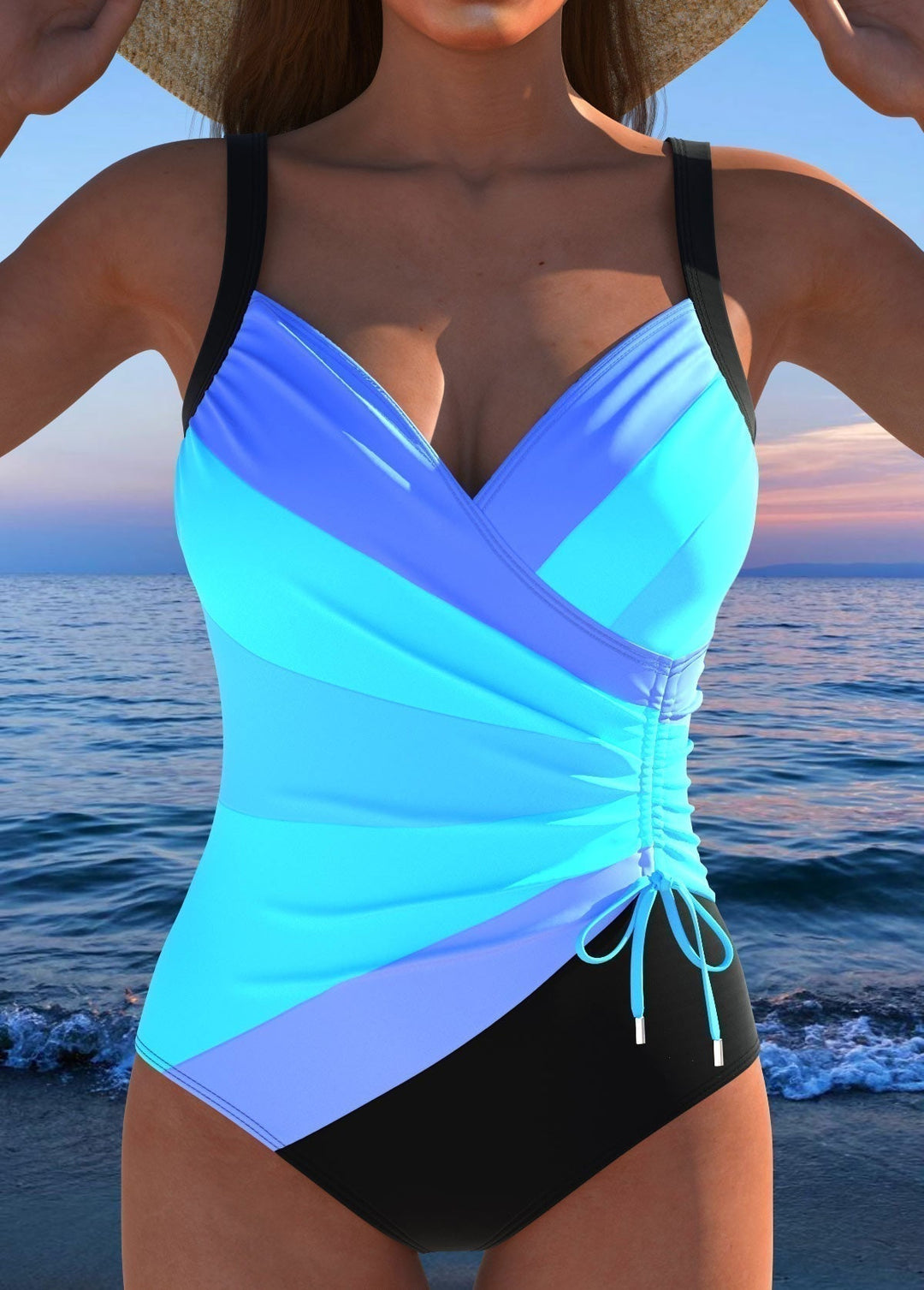 Adriana - Elegant swimsuit with colourful print