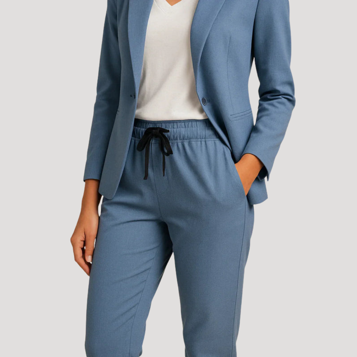 Elegant Smart Casual Blazer Trouser Set for Women