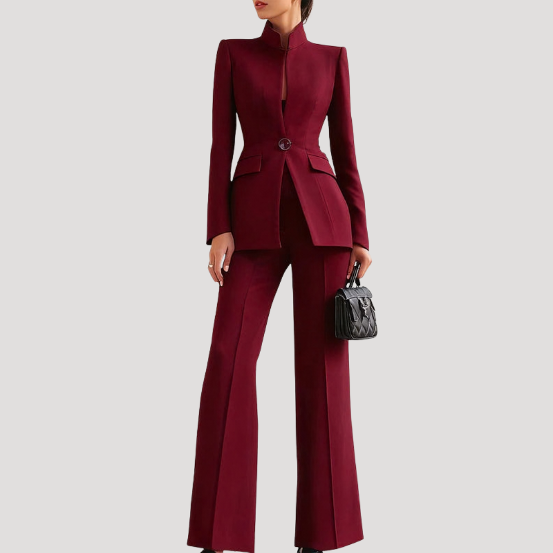 Women’s Elegant Blazer Trouser Suit Two-Piece Set