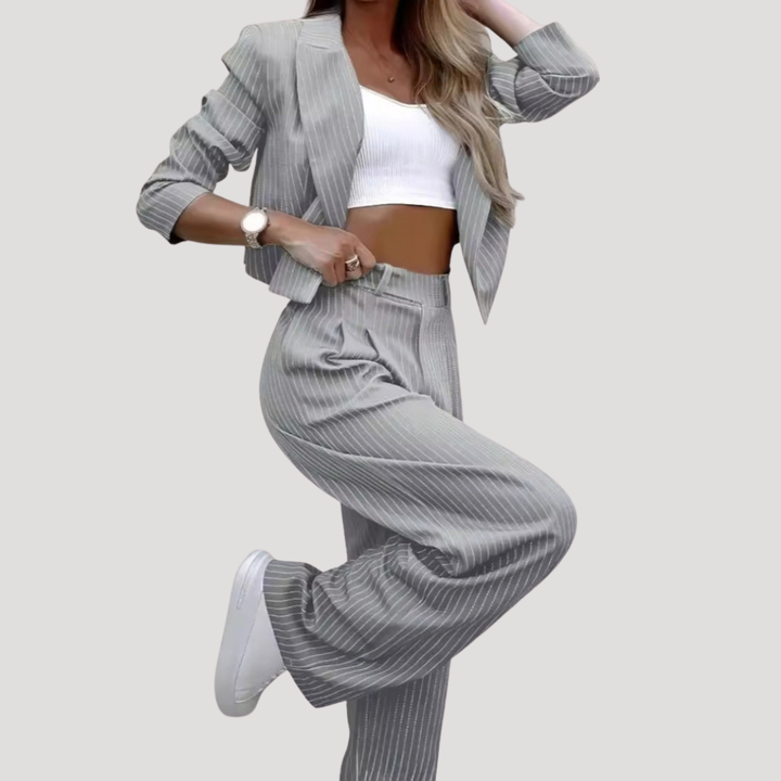 Women’s Smart Casual Pinstripe Two-Piece Suit Set