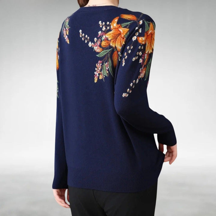Maravella™ Elegant Floral Knit Sweater