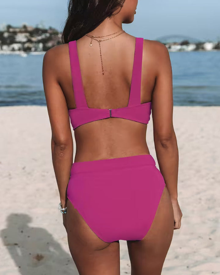 Matilde - High-Waisted Plain Swimsuit