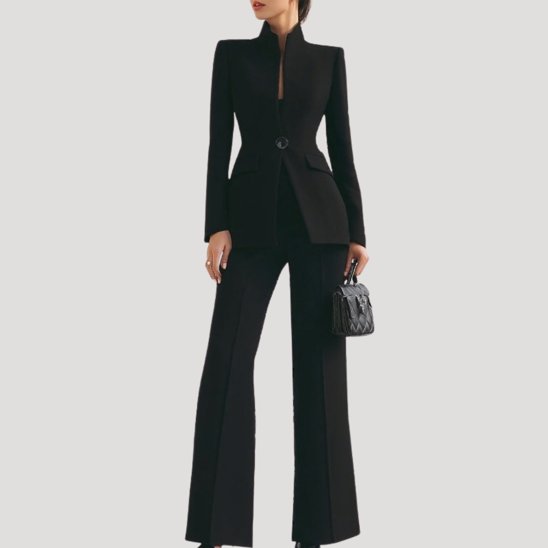 Women’s Elegant Blazer Trouser Suit Two-Piece Set
