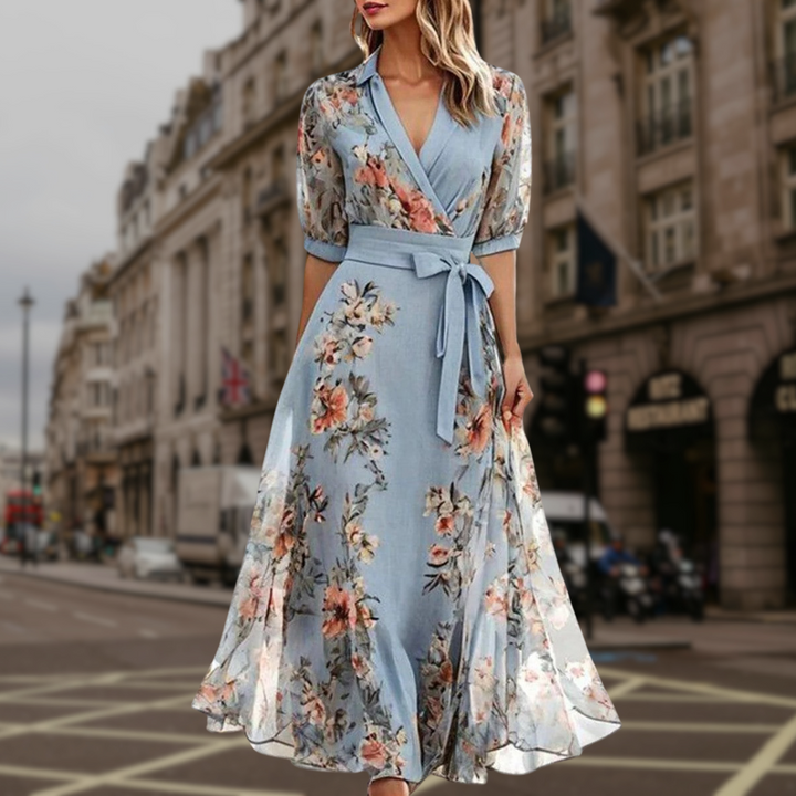 Floral Flowing Wedding Guest Maxi Dress