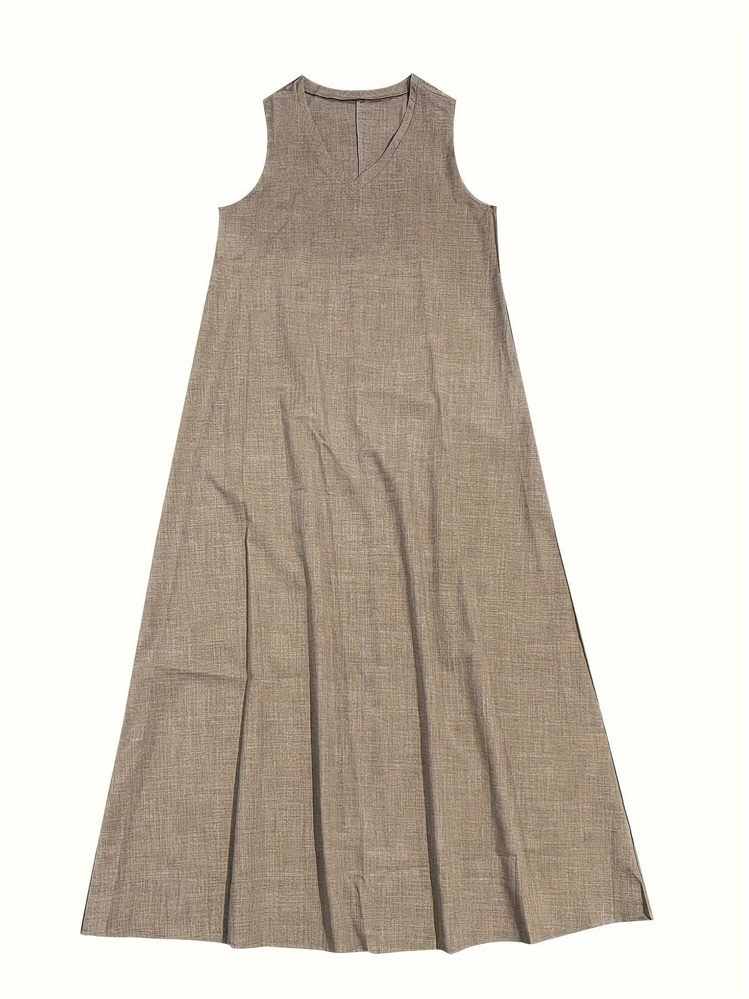 V-Neck Sleeveless Drapey A-Line Casual Maxi Dress