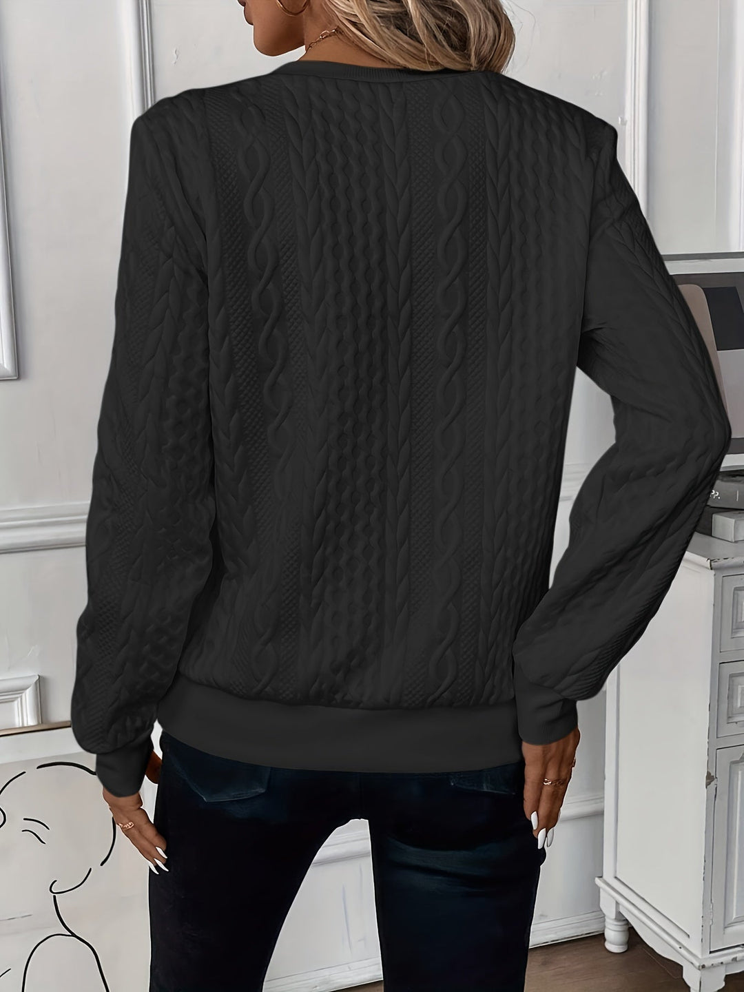 Amalie - Women's Cable Knit Zip Sweater