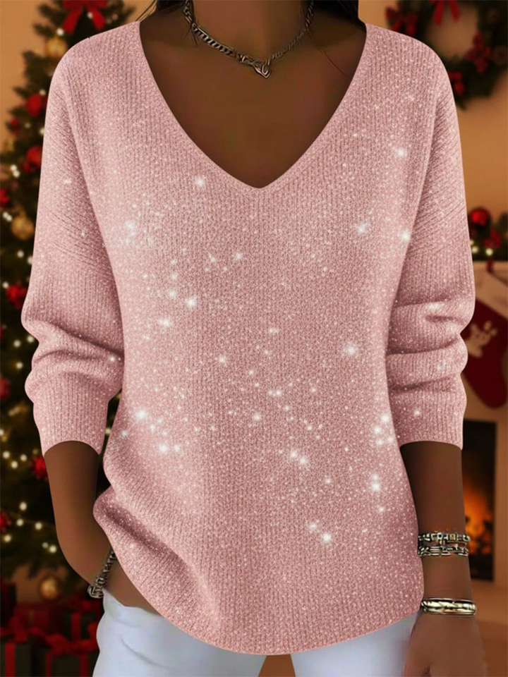 María — The festive V-neck jumper to shine