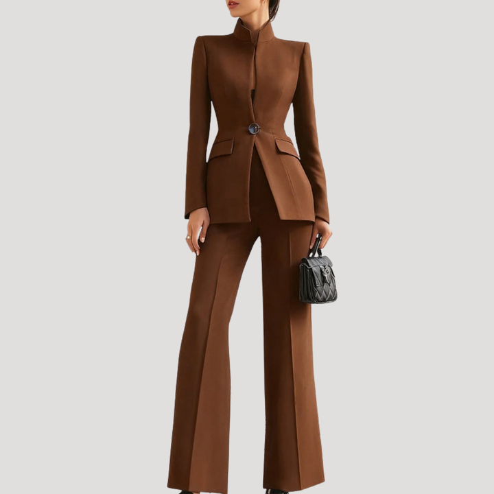 Women’s Elegant Blazer Trouser Suit Two-Piece Set