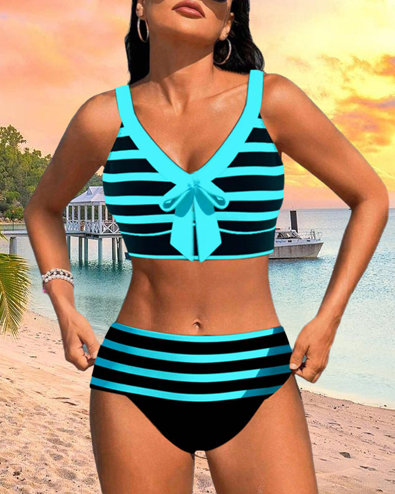 Victory - High-Waisted Striped Bikini