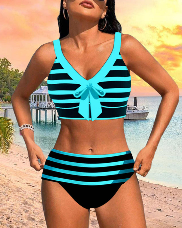 Victory - High-Waisted Striped Bikini
