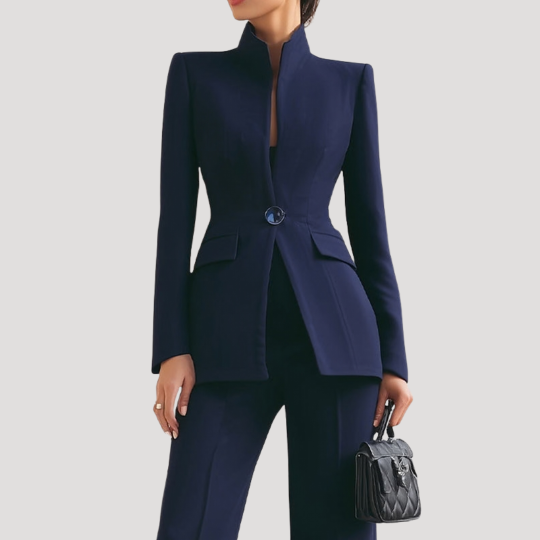 Women’s Elegant Blazer Trouser Suit Two-Piece Set